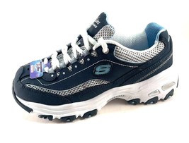 Skechers 11860 Navy/White/Lt. Blue D&#39;Lites AirCooled Memory Foam Lace Up Sneaker - £59.15 GBP