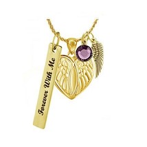 Angel of Protection Gold Heart Jewelry Urn - Love Charms™ Option - £31.59 GBP