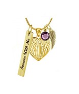Angel of Protection Gold Heart Jewelry Urn - Love Charms™ Option - $39.95
