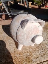 Pottery Pig , piggy bank, Rustic distressed pottery, Spanish made , Euro... - $110.00