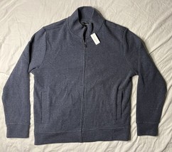 NWT Banana Republic Full Zip Pullover Men’s Large Blue Long Sleeve Knit ... - $35.00
