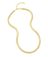 18k Real Gold Plated Flat Snake Chain Herringbone for - £34.45 GBP