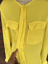 Bright Yellow Long Sleeve Blouse Size 10 H&amp;M Button Shirt Long Sleeve Top Career - £12.76 GBP