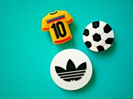 Shoe Charms Soccer Ball Button Plug Pin Accessories WristBand Compatible... - $9.99