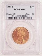 1889-S Or Liberty Aigle Classé Par PCGS Comme MS-63 ! Superbe Début US Doré - $52,984.86 MXN