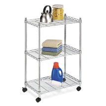 Whitmor Chrome Supreme 3 Tier Cart-Rolling Utility Organizer - £72.37 GBP