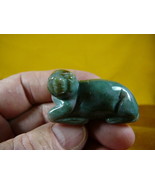 (Y-SEAL-551) little Green Jasper SEAL gemstone carving FIGURINE seals se... - $14.01