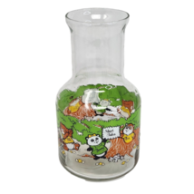 Vintage 1980&#39;s Hallmark Shirt Tales Glass Juice Pitcher Decanter Jug No Lid - £15.08 GBP