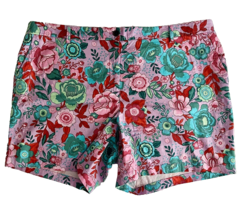Talbots Relaxed Chino Short Purple, Blue, Red Floral Print Size 22W - £21.58 GBP
