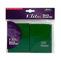 PACK OF 100 Standard Sized Deck Guards - Elite2 - Matte - Green - £7.67 GBP