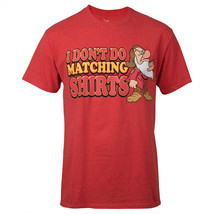 Grumpy The Dwarf I Don&#39;t Do Matching Shirts T-Shirt Red - £23.47 GBP