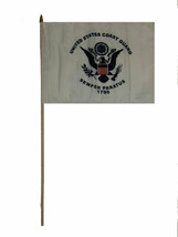 12x18 12&quot;x18&quot; U.S. Coast Guard Stick Flag wood staff (Super Polyester) - £18.97 GBP