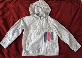Vintage Adidas Windbreaker Track Jacket Trefoil Gray Women&#39;s Large 80s 9... - £38.78 GBP