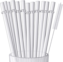 12 Pieces 11 Inches Clear Reusable Plastic Straws for Tall Cups, Tumbler... - £7.51 GBP