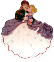 Fitz &amp; Floyd 1995 Cinderella Prince Ruffled Rim Ring Candy Ceramic Dish READ - £34.79 GBP