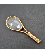 Vintage Swarovski Crystal Memories Tennis Racket Racquet Fractal Glass Face - $9.89