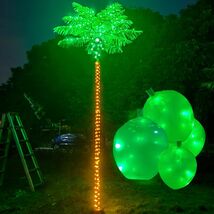 9 Ft 10" Lighted Palm Tree LED Lights Indoor Outdoor Garden Patio Porch ... - $97.01