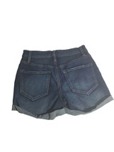 Mudd Shorts Size 1 Womens Mid Rise Cuffed Button Fly Midi Fix Stretch Dark Wash - £11.56 GBP