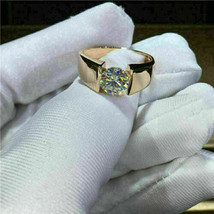 Fede nuziale da uomo in oro giallo massiccio 14 carati con diamante taglio... - £521.33 GBP