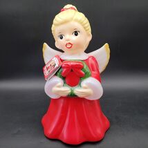 New Mr. Christmas Decorative 12in Plastic Blow Mold Red Angel Light-Up Led - $39.59