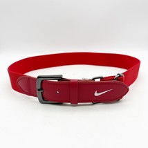 Nike Baseball Belt Adjustable 28&quot;-43&quot; Heavy Duty Red Elastic 129862 Logo - $242.13 MXN