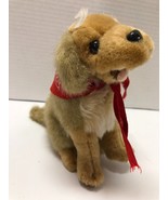 ANNIE Sandy DOG PLUSH Red Bandana Brown Puppy Stuffed Sitting Tongue Out... - £11.83 GBP