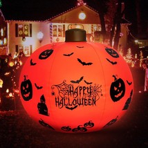 Inflatable Light Up Halloween Ball 24 Inch Large Outdoor Decorated Pumpkin and B - £19.59 GBP