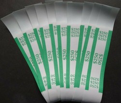 10 - Green $200 Cash Money Self-Sealing Straps Currency Bands  - £1.02 GBP