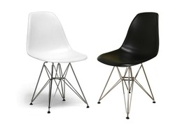 2x White or Black Eiffel Paris Dining Side Chairs Steel Wire Leg Base Commercial - £141.19 GBP