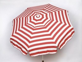 Italian 6 ft. Umbrella Acrylic Stripes Red And White - Patio Pole - $172.76