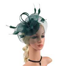 Women Feather Fascinator Kentucky Derby Pillbox Hat Mesh High Tea Headband - £9.40 GBP