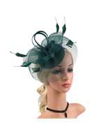 Women Feather Fascinator Kentucky Derby Pillbox Hat Mesh High Tea Headband - £9.59 GBP