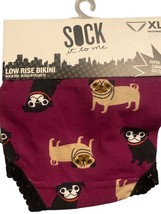 Dogs Sock It To Me Ladies Panty Low Rise Bikini Combed Cotton Lace Trim - $2.99