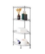 4-Tier Corner Shelf Display Rack Kitchen Bathroom Storage Wire Shelves O... - £36.06 GBP