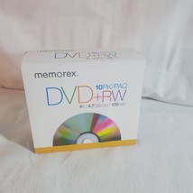 Memorex DVD+RW 4.7GB  4x Discs 10-Pack Large Storage Blank Media- NEW! - £10.06 GBP