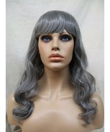 Gray Wavy Wig w/ Bangs Heat Style Ghost Spirit Elegant Witch Sorceress O... - £17.29 GBP