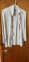 WOMEN&#39;S VINTAGE BEIGE FRINGED CARDIGAN - SIZE 8 - $20.00