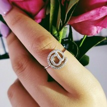 Anillo de compromiso único de diamante CZ de corte redondo de 1 quilate con... - £95.91 GBP