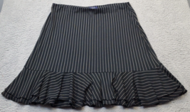 Chaps A Line Skirt Womens XL Black Striped Ruffle Hem Elastic Waistband Pull On - £14.27 GBP