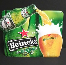 Heineken Bottle Beer Embossed Metal Tin Advertising Sign 20&quot;w x 16.5&quot;h 2000 - $49.99