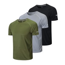 Men&#39;S 3 Pack Sports Compression Shirts Dry Fit Moisture Wicking Short Sleeve Mes - £52.46 GBP
