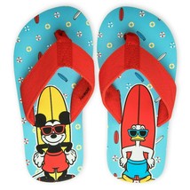 Mickey Mouse Flip Flops Size 5/6 with Donald Duck Disney Summer Time Beach Theme - £0.77 GBP