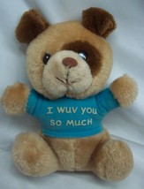 Vintage Russ Dog W/ Shirt &quot;I Wuv You So Much&quot; 7&quot; Plush Stuffed Animal Toy - £15.80 GBP