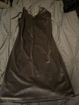 UNBRANDED Slick Heather Gray Velvet Dress Size S - $13.86