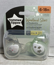 Tommee Tippee Orthodontic Pacifiers 6-18 Months 2 PK Woodland Stars - £8.14 GBP