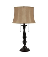 allen + roth 28H Bronze Oil-Rubbed Table Lamp with Silken Toast Shade T-... - £81.11 GBP