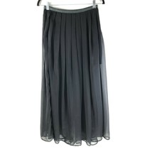 Very J Maxi Skirt Sheer Overlay Pleated Flowy Black Size S - $14.49