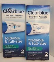 Lot of 2 - Clearblue Flip &amp; Click Pregnancy Test -Foldable &amp; Full Size -... - $13.81