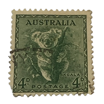 Australia Stamp 4d Koala Issued 1942 Machine Canceled Ungraded Single - £5.37 GBP