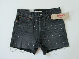 NWT Levis&#39; Wedgie Short in Bling Bling Black Gray Rhinestone Studded Shorts - £18.82 GBP